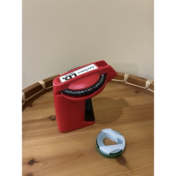 Vintage DYMO I.D. 2001-01 Label Maker Red Durable Embossing Tested Works Great - Picture 1 of 5